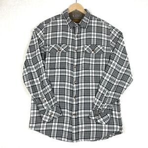Venado Flannel Shirt Mens Large Gray Plaid Long Sleeve Button Up Casual Outdoor